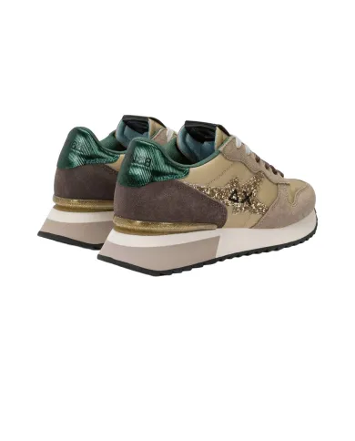 SUN68 Sneaker Donna Z45217 STARGIRL GLITTER AI 25/26 in nylon e suede con glitter 77 BEIGE SCURO SUN68 Sneaker Donna Z45217 STARGIRL GLITTER AI 25/26 in nylon e suede con glitter 77 BEIGE SCURO