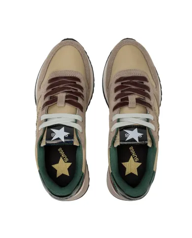 SUN68 Sneaker Donna Z45217 STARGIRL GLITTER AI 25/26 in nylon e suede con glitter 77 BEIGE SCURO SUN68 Sneaker Donna Z45217 STARGIRL GLITTER AI 25/26 in nylon e suede con glitter 77 BEIGE SCURO