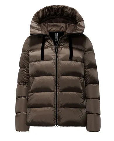 BOMBOOGIE Piumino Donna GW6012_TMF5 ROME AI 25/26 nylon regular trapuntato con cappuccio 148 urban bronze BOMBOOGIE Piumino Donna GW6012_TMF5 ROME AI 25/26 nylon regular trapuntato con cappuccio 148 urban bronze