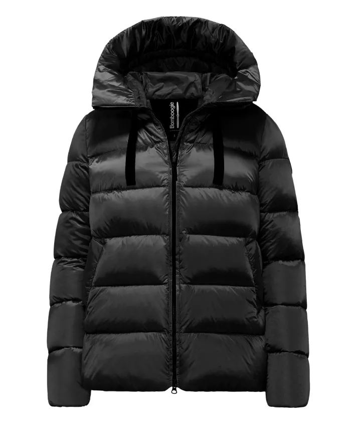 BOMBOOGIE Piumino Donna GW6012_TMF5 ROME AI 25/26 nylon regular trapuntato con cappuccio 90 BLACK BOMBOOGIE Piumino Donna GW6012_TMF5 ROME AI 25/26 nylon regular trapuntato con cappuccio 90 BLACK
