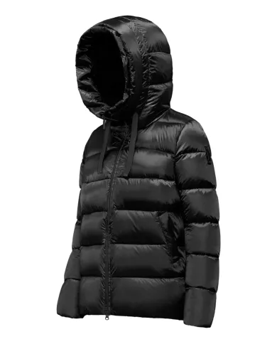 BOMBOOGIE Piumino Donna GW6012_TMF5 ROME AI 25/26 nylon regular trapuntato con cappuccio 90 BLACK BOMBOOGIE Piumino Donna GW6012_TMF5 ROME AI 25/26 nylon regular trapuntato con cappuccio 90 BLACK