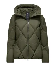 BOMBOOGIE Piumino Donna GW8639 MNW5 DIAMOND AI 25/26 nylon in tinta unita con motivo trapuntato 365 D.moss green