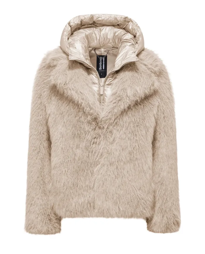 BOMBOOGIE Cappotto Donna GW9148_FRL5 PARIS AI 25/26 regular ecopelliccia con cappuccio 180 sandshell BOMBOOGIE Cappotto Donna GW9148_FRL5 PARIS AI 25/26 regular ecopelliccia con cappuccio 180 sandshell