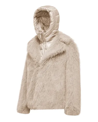 BOMBOOGIE Cappotto Donna GW9148_FRL5 PARIS AI 25/26 regular ecopelliccia con cappuccio 180 sandshell BOMBOOGIE Cappotto Donna GW9148_FRL5 PARIS AI 25/26 regular ecopelliccia con cappuccio 180 sandshell