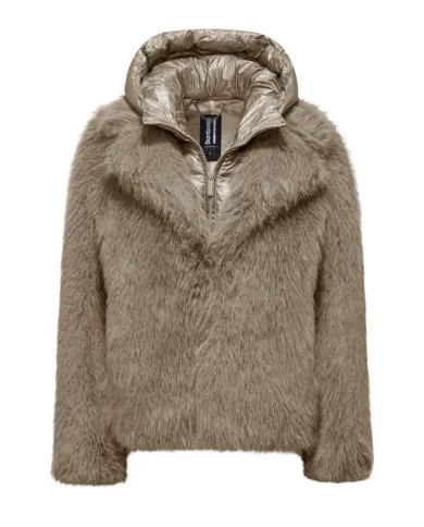 BOMBOOGIE Cappotto Donna GW9148_FRL5 PARIS AI 25/26 regular ecopelliccia con cappuccio 172 TAUPE BOMBOOGIE Cappotto Donna GW9148_FRL5 PARIS AI 25/26 regular ecopelliccia con cappuccio 172 TAUPE
