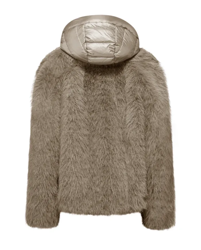 BOMBOOGIE Cappotto Donna GW9148_FRL5 PARIS AI 25/26 regular ecopelliccia con cappuccio 172 TAUPE