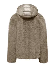 BOMBOOGIE Cappotto Donna GW9148_FRL5 PARIS AI 25/26 regular ecopelliccia con cappuccio 172 TAUPE