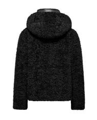 BOMBOOGIE Cappotto Donna GW9191 SFC5 POCKETS AI 25/26 regular con ecopelliccia in teddy 90 BLACK