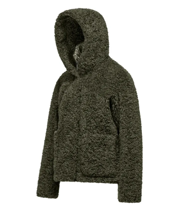 BOMBOOGIE Cappotto Donna GW9191 SFC5 POCKETS AI 25/26 regular con ecopelliccia in teddy 365 D.moss green BOMBOOGIE Cappotto Donna GW9191 SFC5 POCKETS AI 25/26 regular con ecopelliccia in teddy 365 D.moss green