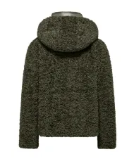 BOMBOOGIE Cappotto Donna GW9191 SFC5 POCKETS AI 25/26 regular con ecopelliccia in teddy 365 D.moss green