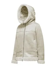 BOMBOOGIE Giubbotto Donna GWMASY PSF5 COMBO AI 25/26 con bordatura in teddy 161 WITH swan