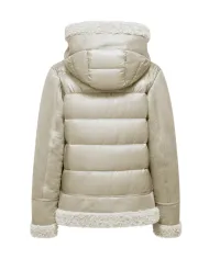 BOMBOOGIE Giubbotto Donna GWMASY PSF5 COMBO AI 25/26 con bordatura in teddy 161 WITH swan