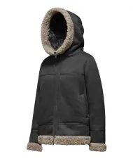 BOMBOOGIE Giubbotto Donna GWMASY PSF5 COMBO AI 25/26 con bordatura in teddy 90 BLACK