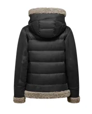 BOMBOOGIE Giubbotto Donna GWMASY PSF5 COMBO AI 25/26 con bordatura in teddy 90 BLACK