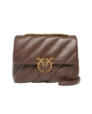 PINKO Borsa Donna 100037 A0F2 LOVE PUFF BIG AI 25/26 pelle con maxi trapuntatura L74Q marrone castano PINKO Borsa Donna 100037 A0F2 LOVE PUFF BIG AI 25/26 pelle con maxi trapuntatura L74Q marrone castano