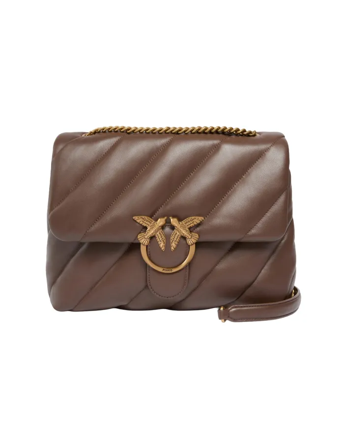 PINKO Borsa Donna 100037 A0F2 LOVE PUFF BIG AI 25/26 pelle con maxi trapuntatura L74Q marrone castano PINKO Borsa Donna 100037 A0F2 LOVE PUFF BIG AI 25/26 pelle con maxi trapuntatura L74Q marrone castano