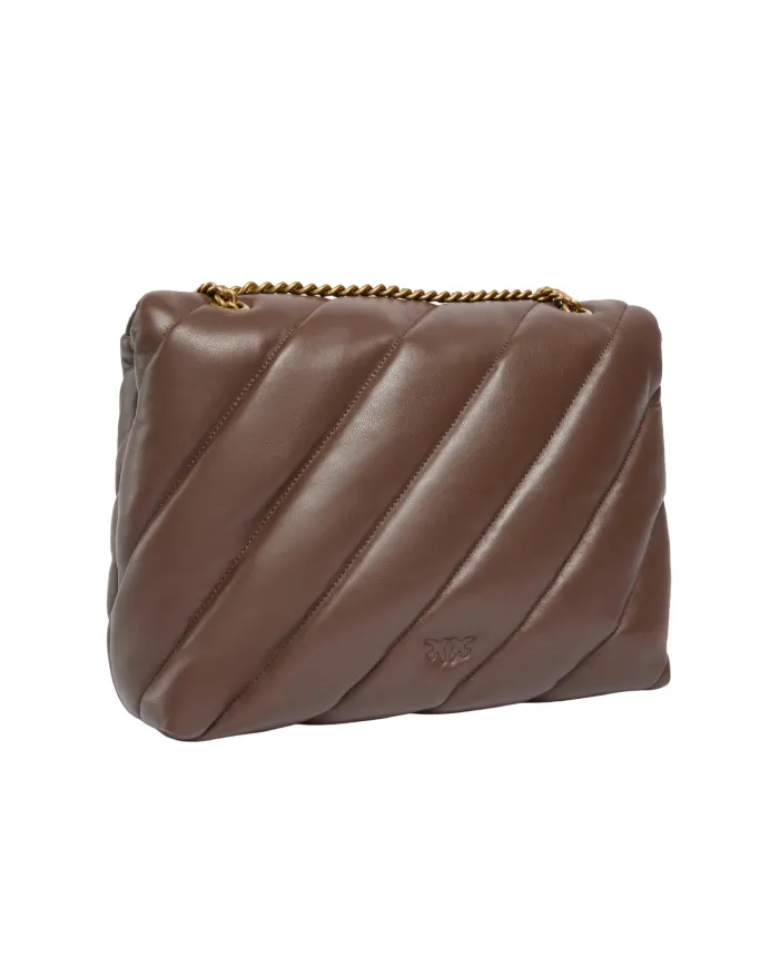 PINKO Borsa Donna 100037 A0F2 LOVE PUFF BIG AI 25/26 pelle con maxi trapuntatura L74Q marrone castano PINKO Borsa Donna 100037 A0F2 LOVE PUFF BIG AI 25/26 pelle con maxi trapuntatura L74Q marrone castano