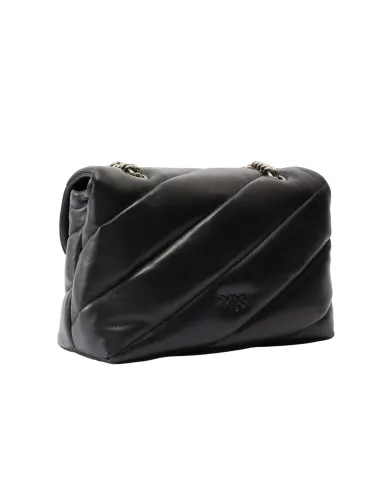 PINKO Borsa Donna 100038 A0F2 LOVE PUFF classic AI 25/26 pelle con maxi trapuntatura Z99O NERO-OLD silver PINKO Borsa Donna 100038 A0F2 LOVE PUFF classic AI 25/26 pelle con maxi trapuntatura Z99O NERO-OLD silver