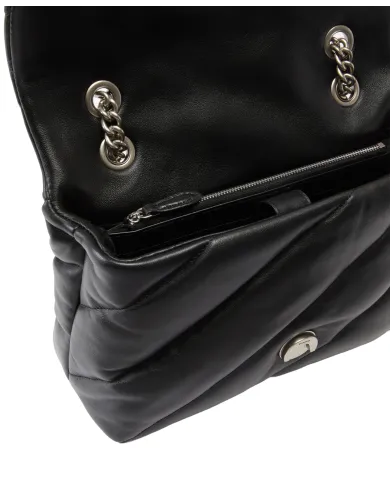 PINKO Borsa Donna 100038 A0F2 LOVE PUFF classic AI 25/26 pelle con maxi trapuntatura Z99O NERO-OLD silver PINKO Borsa Donna 100038 A0F2 LOVE PUFF classic AI 25/26 pelle con maxi trapuntatura Z99O NERO-OLD silver