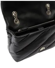 PINKO Borsa Donna 100038 A0F2 LOVE PUFF classic AI 25/26 pelle con maxi trapuntatura Z99O NERO-OLD silver