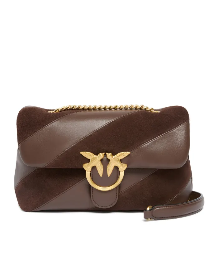 PINKO Borsa Donna 100038 A2JY LOVE PUFF classic AI 25/26 pelle con motivo trapuntato L74V mar castano/mat PINKO Borsa Donna 100038 A2JY LOVE PUFF classic AI 25/26 pelle con motivo trapuntato L74V mar castano/mat