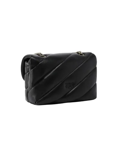 PINKO Borsa Donna 100039 A0F2 LOVE PUFF mini AI 25/26 pelle con maxi trapuntatura Z99O NERO-OLD silver PINKO Borsa Donna 100039 A0F2 LOVE PUFF mini AI 25/26 pelle con maxi trapuntatura Z99O NERO-OLD silver