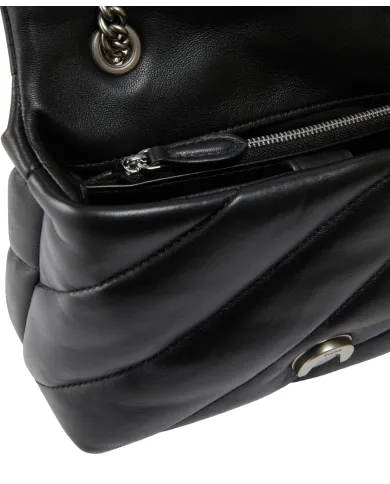 PINKO Borsa Donna 100039 A0F2 LOVE PUFF mini AI 25/26 pelle con maxi trapuntatura Z99O NERO-OLD silver PINKO Borsa Donna 100039 A0F2 LOVE PUFF mini AI 25/26 pelle con maxi trapuntatura Z99O NERO-OLD silver