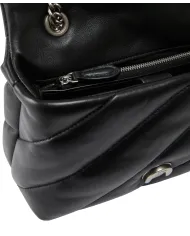 PINKO Borsa Donna 100039 A0F2 LOVE PUFF mini AI 25/26 pelle con maxi trapuntatura Z99O NERO-OLD silver