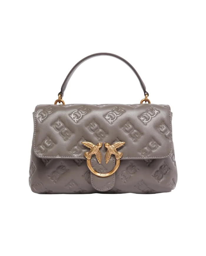 PINKO Borsa Donna 100043 A2JX LOVE LADY PUFF classic AI 25/26 pelle con motivo logato Love Birds K33Q g.asfalto/ant.gold PINKO Borsa Donna 100043 A2JX LOVE LADY PUFF classic AI 25/26 pelle con motivo logato Love Birds K33Q g.asfalto/ant.gold