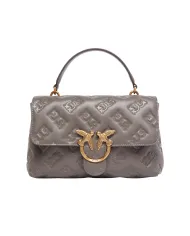 PINKO Borsa Donna 100043 A2JX LOVE LADY PUFF classic AI 25/26 pelle con motivo logato Love Birds K33Q g.asfalto/ant.gold
