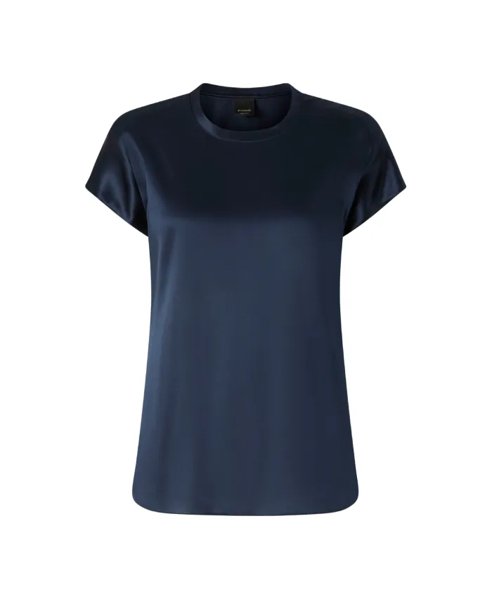 PINKO Blusa Donna 100100 A3A8 FARIDA AI 25/26 seta in tinta unita GA3 BLU dipinto PINKO Blusa Donna 100100 A3A8 FARIDA AI 25/26 seta in tinta unita GA3 BLU dipinto