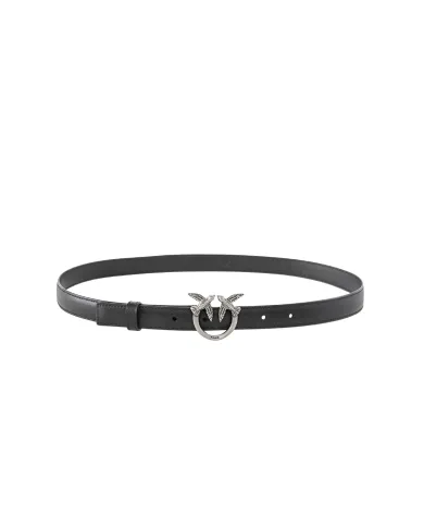 PINKO Cintura Donna 100143 A0F1 AI 25/26 pelle h2 con fibbia Love Birds Z99O black/antiq silver PINKO Cintura Donna 100143 A0F1 AI 25/26 pelle h2 con fibbia Love Birds Z99O black/antiq silver