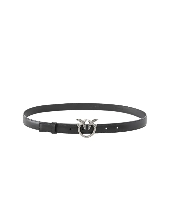 PINKO Cintura Donna 100143 A0F1 AI 25/26 pelle h2 con fibbia Love Birds Z99O black/antiq silver PINKO Cintura Donna 100143 A0F1 AI 25/26 pelle h2 con fibbia Love Birds Z99O black/antiq silver