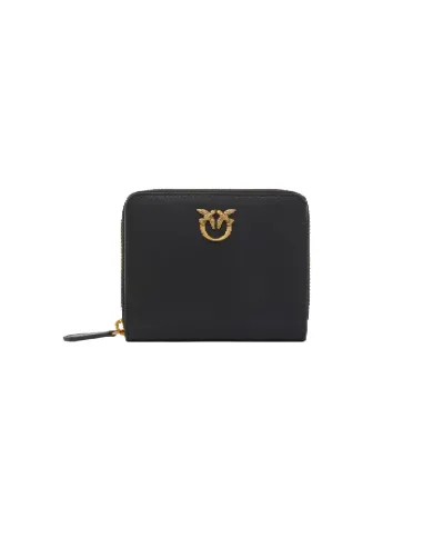 PINKO Portafoglio Donna 100249 A29Q TAYLOR ZIP AROUND AI 25/26 in pelle bottalata Z99Q NERO-ANTIQUE GOLD PINKO Portafoglio Donna 100249 A29Q TAYLOR ZIP AROUND AI 25/26 in pelle bottalata Z99Q NERO-ANTIQUE GOLD