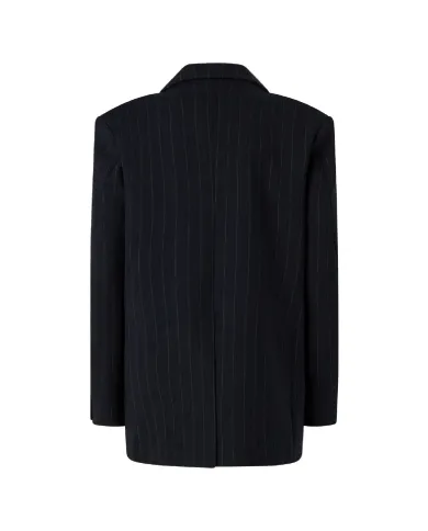 PINKO Giacca Donna 104508 A2QY RAPISARDI blazer doppiopetto gessato in lana EZ1 BLU/BIANCO PINKO Giacca Donna 104508 A2QY RAPISARDI blazer doppiopetto gessato in lana EZ1 BLU/BIANCO