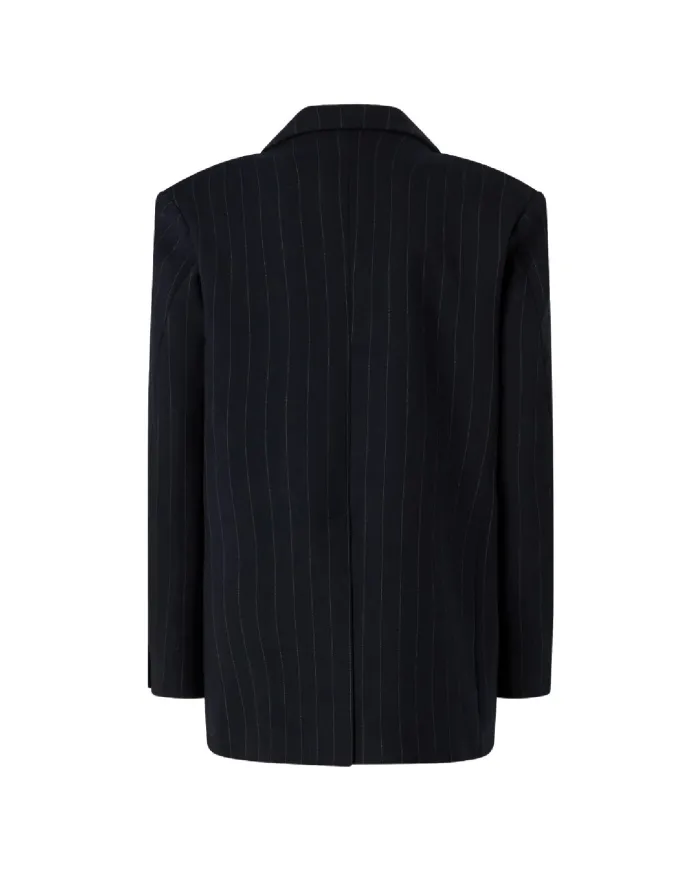 PINKO Giacca Donna 104508 A2QY RAPISARDI blazer doppiopetto gessato in lana EZ1 BLU/BIANCO PINKO Giacca Donna 104508 A2QY RAPISARDI blazer doppiopetto gessato in lana EZ1 BLU/BIANCO
