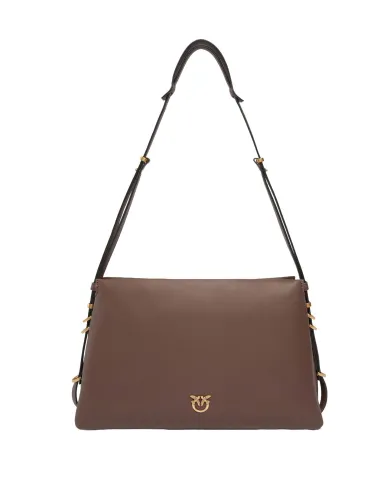 PINKO Borsa Donna 105161 A0QO ONE TWO THREE BAG AI 25/26 a tracolla con tre scomparti L74Q marrone castano PINKO Borsa Donna 105161 A0QO ONE TWO THREE BAG AI 25/26 a tracolla con tre scomparti L74Q marrone castano