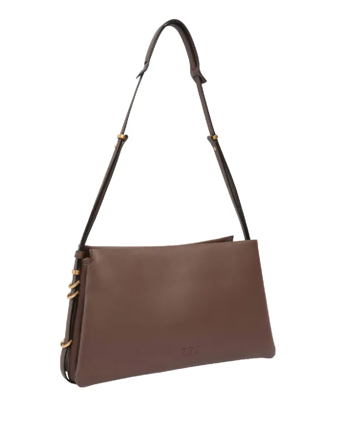 PINKO Borsa Donna 105161 A0QO ONE TWO THREE BAG AI 25/26 a tracolla con tre scomparti L74Q marrone castano PINKO Borsa Donna 105161 A0QO ONE TWO THREE BAG AI 25/26 a tracolla con tre scomparti L74Q marrone castano