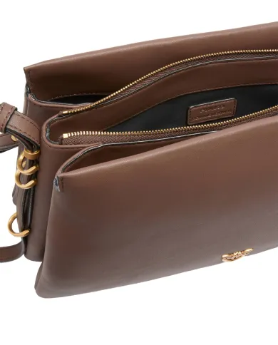 PINKO Borsa Donna 105161 A0QO ONE TWO THREE BAG AI 25/26 a tracolla con tre scomparti L74Q marrone castano PINKO Borsa Donna 105161 A0QO ONE TWO THREE BAG AI 25/26 a tracolla con tre scomparti L74Q marrone castano