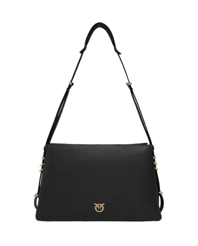 PINKO Borsa Donna 105161 A0QO ONE TWO THREE BAG AI 25/26 a tracolla con tre scomparti Z99Q NERO-ANTIQUE GOLD PINKO Borsa Donna 105161 A0QO ONE TWO THREE BAG AI 25/26 a tracolla con tre scomparti Z99Q NERO-ANTIQUE GOLD