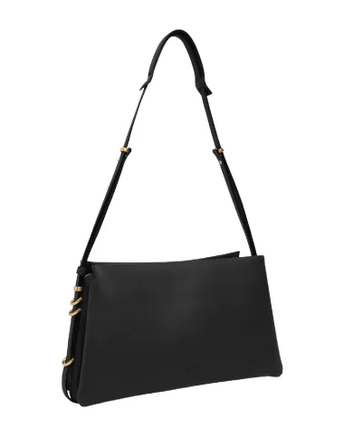 PINKO Borsa Donna 105161 A0QO ONE TWO THREE BAG AI 25/26 a tracolla con tre scomparti Z99Q NERO-ANTIQUE GOLD PINKO Borsa Donna 105161 A0QO ONE TWO THREE BAG AI 25/26 a tracolla con tre scomparti Z99Q NERO-ANTIQUE GOLD