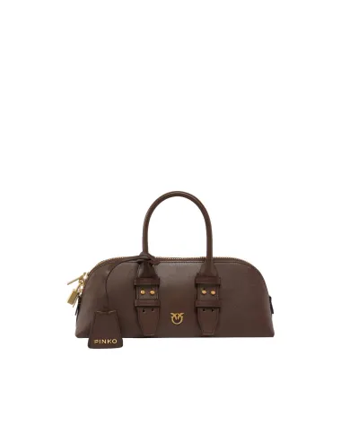PINKO Borsa Donna 105334 A0QO ESCAPE BAG HORIZONTAL AI 25/26 a mano in pelle L74V mar castano/mat
