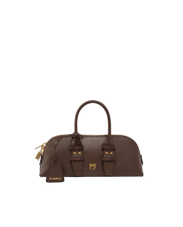 PINKO Borsa Donna 105334 A0QO ESCAPE BAG HORIZONTAL AI 25/26 a mano in pelle L74V mar castano/mat