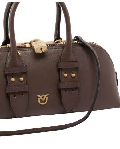 PINKO Borsa Donna 105334 A0QO ESCAPE BAG HORIZONTAL AI 25/26 a mano in pelle L74V mar castano/mat