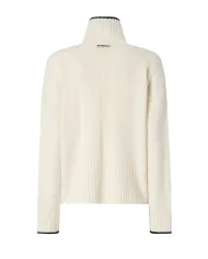 PINKO Dolcevita Donna 105446 A2Q9 FALKLAND AI 25/26 lana con bordatura a costine Z13 bianco meringa