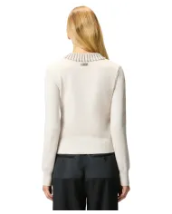 PINKO Maglia Donna 105530 A2S4 VENTOTENE AI 25/26 viscosa con colletto dotata di strass applicate I23 ARGENTO