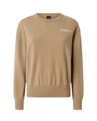 PINKO Maglia Donna 105561 A2SI MARTINICA AI 25/26 lana con maxi logo applicato sul retro MZ2 CAMMELLO