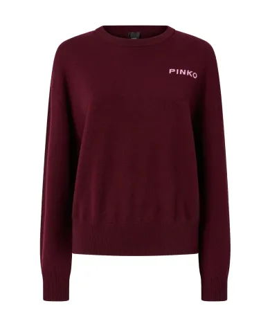 PINKO Maglia Donna 105561 A2SI MARTINICA AI 25/26 lana con maxi logo applicato sul retro YND VINO/ROSA PINKO Maglia Donna 105561 A2SI MARTINICA AI 25/26 lana con maxi logo applicato sul retro YND VINO/ROSA