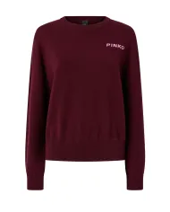 PINKO Maglia Donna 105561 A2SI MARTINICA AI 25/26 lana con maxi logo applicato sul retro YND VINO/ROSA