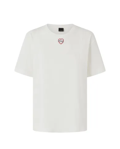 PINKO T-shirt Donna 105665 A2IB TORTINO AI 25/26 cotone con ricamo logato Z05 BIANCO PINKO T-shirt Donna 105665 A2IB TORTINO AI 25/26 cotone con ricamo logato Z05 BIANCO